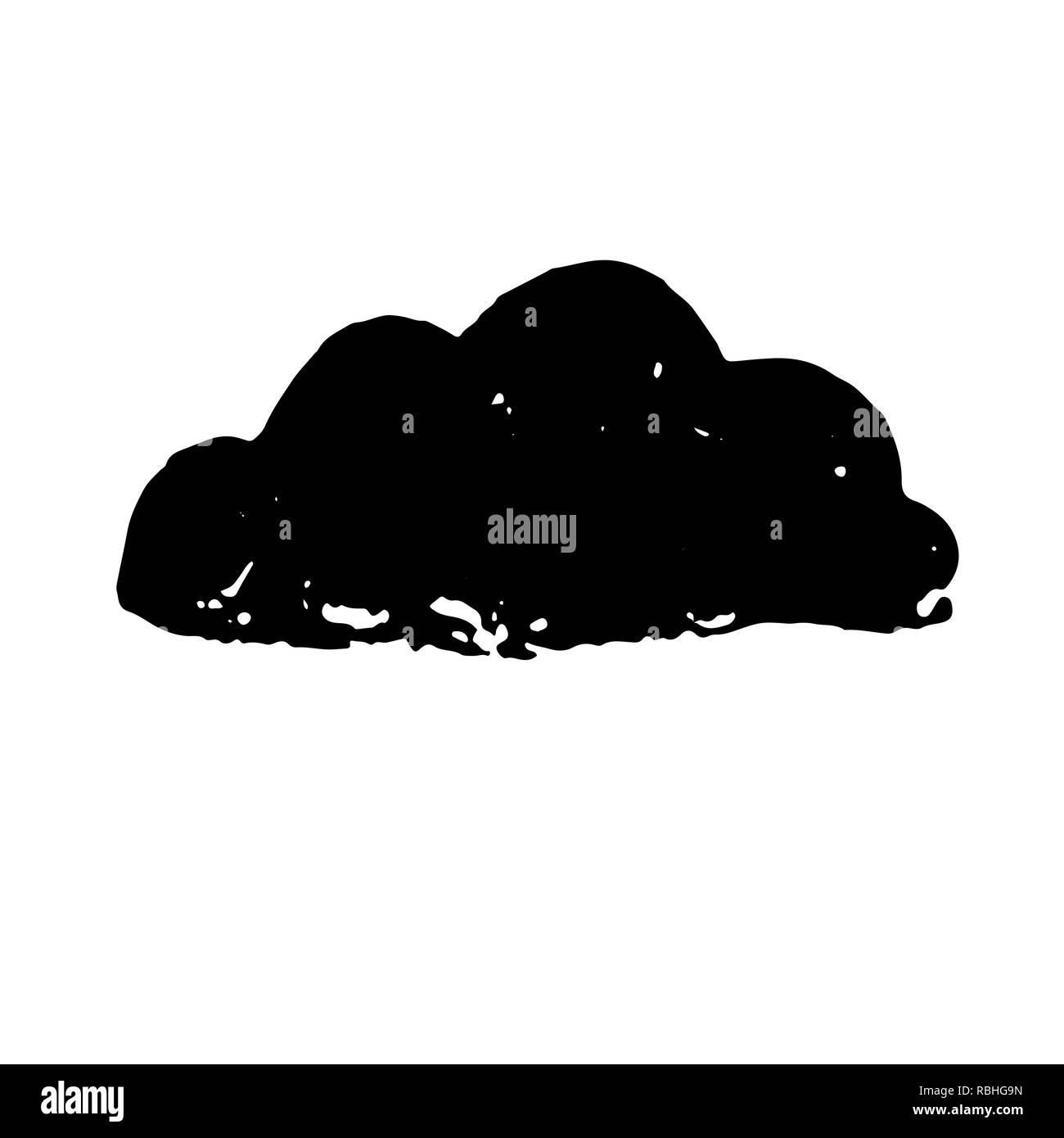 L'icône grunge Cloud. Vector illustration d'encre Illustration de Vecteur