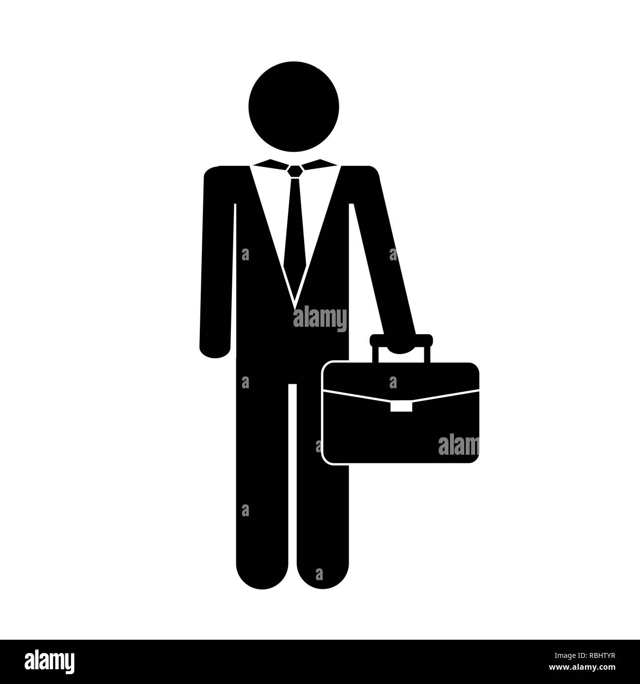 L'homme d'affaires l'icône pictogramme porte-documents graphiques isolés vector illustration Illustration de Vecteur