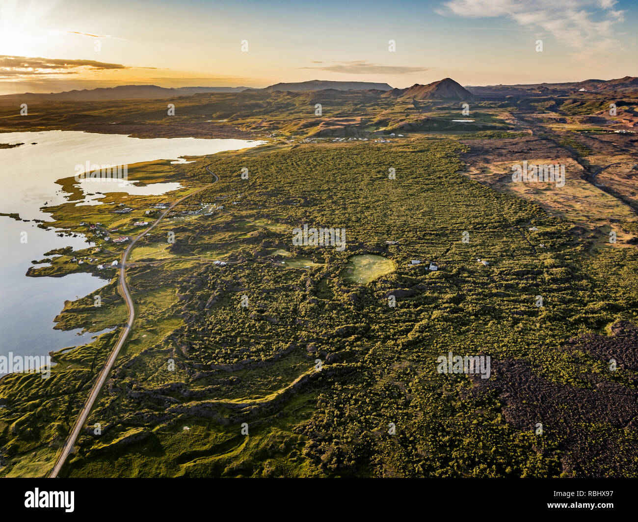 Région du lac Myvatn, le nord de l'Islande Banque D'Images