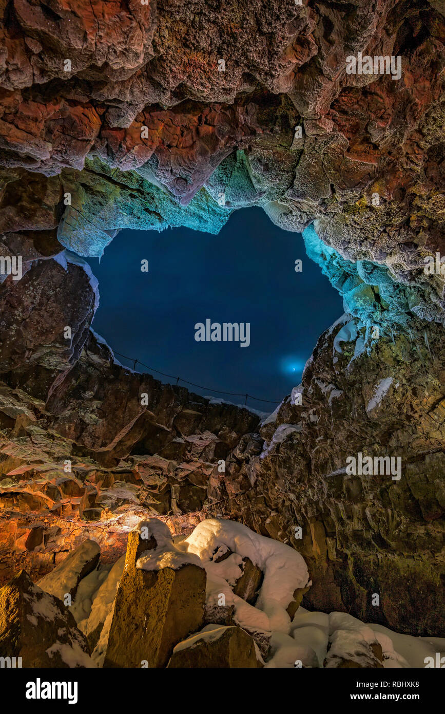 Raufarholshellir grotte de lave, de l'Islande Banque D'Images
