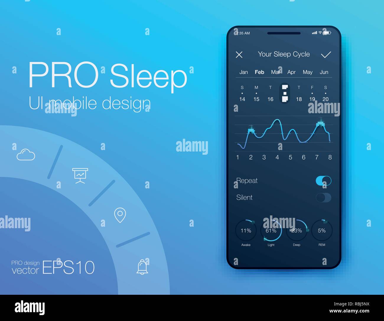 Remise en forme et de vecteur de l'application Smart Phone Illustration de Vecteur