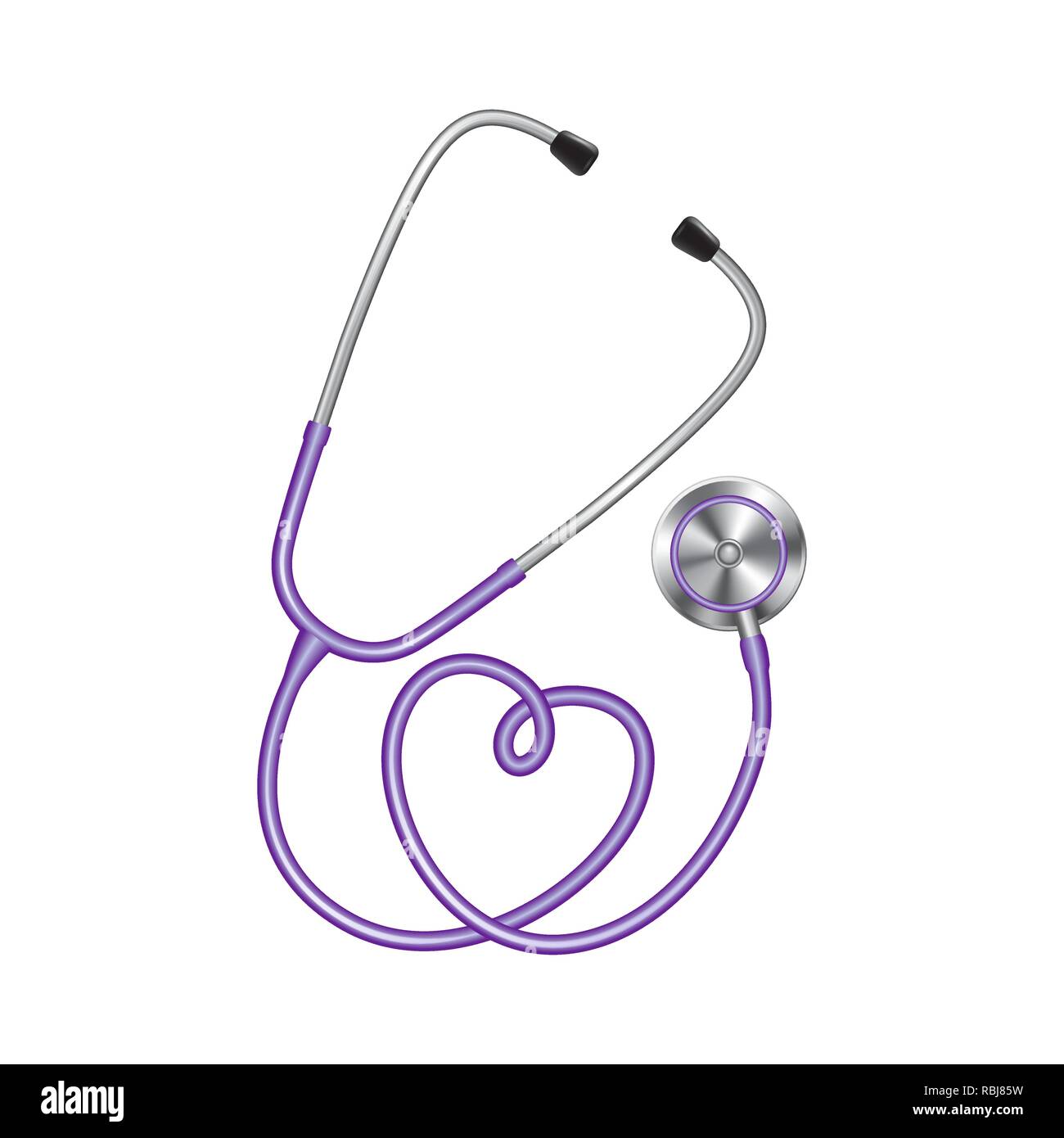 Couleur rouge icône stéthoscope, vecteur de l'équipement médical Illustration de Vecteur