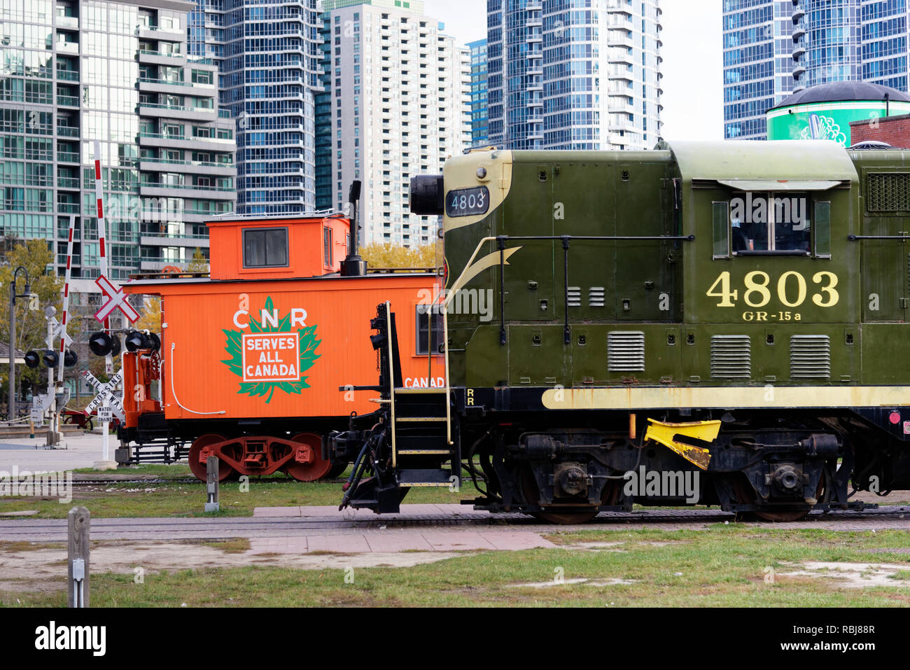 Le matériel roulant à l'affiche au Musée ferroviaire de Toronto Banque D'Images