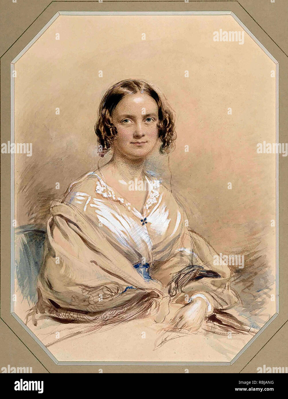 Portrait d'Emma Darwin, femme de Charles Darwin. George Richmond, circa 1840 Banque D'Images