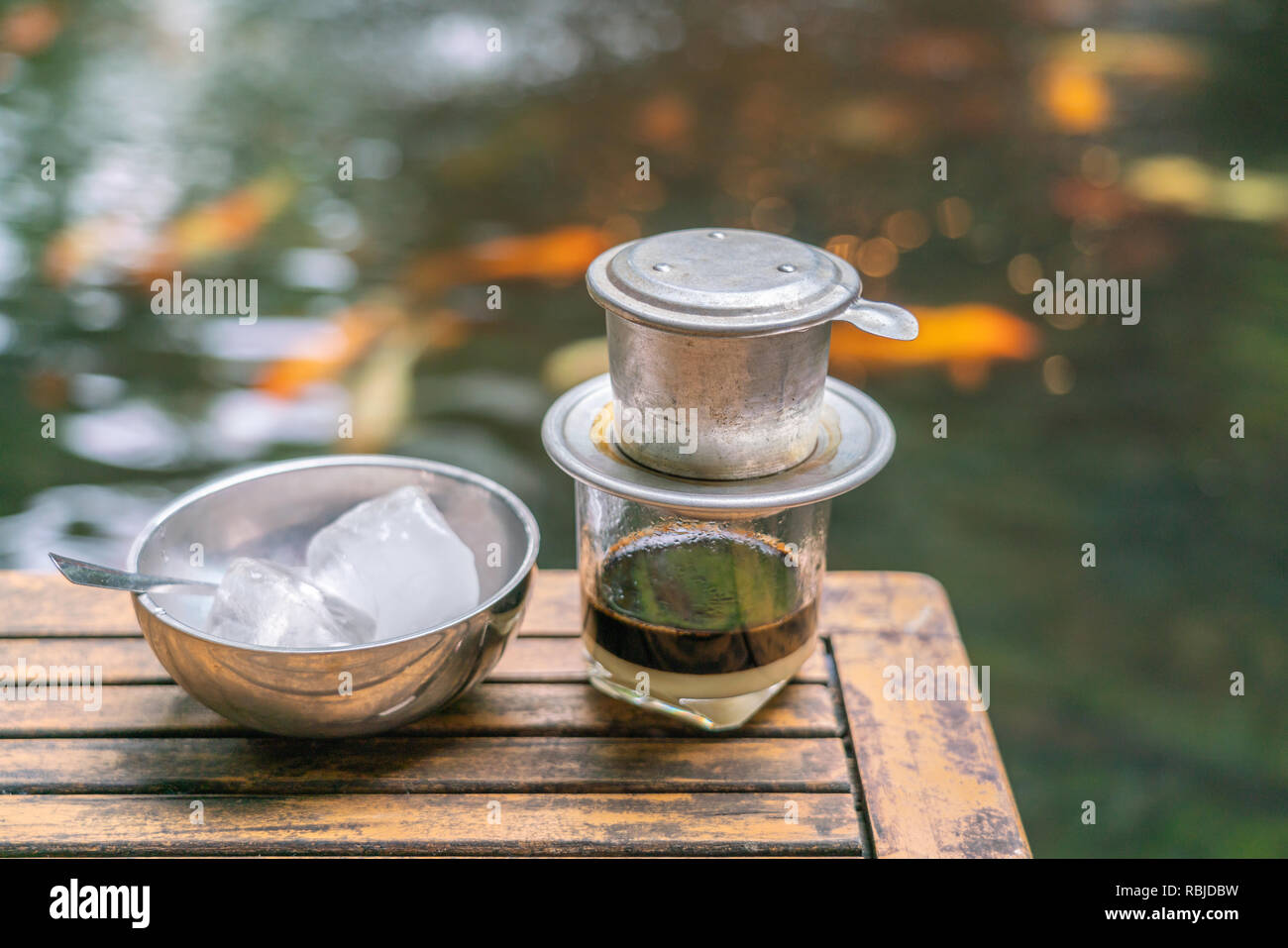 Café vietnamien avec du lait condensé Banque D'Images