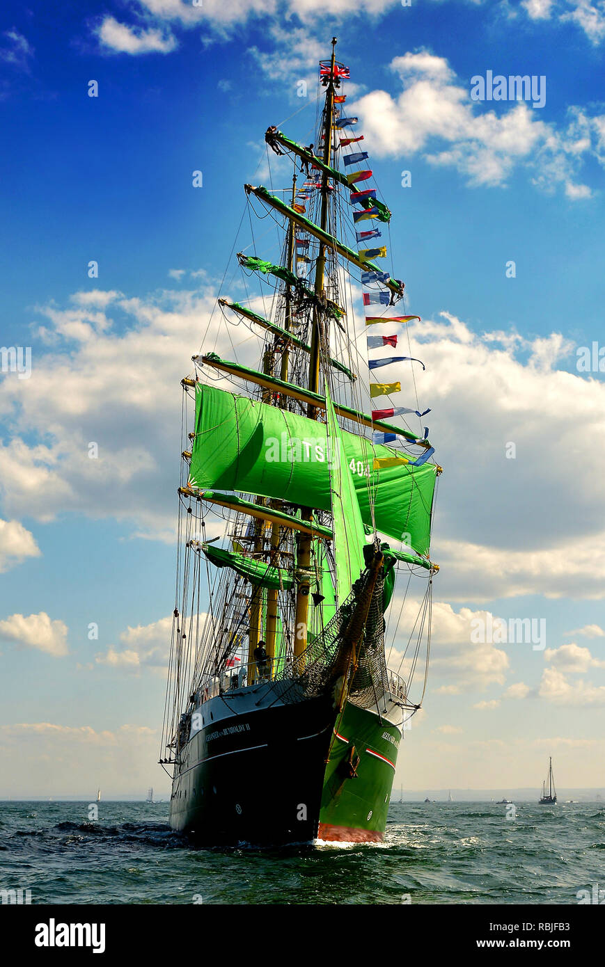 Course des grands voiliers de Sunderland Juillet 2018 navires rassemblés dans l'usure de la rivière et le Port de Sunderland, au nord-est, le Royaume-Uni - qui a lieu chaque année dans les eaux européennes Banque D'Images