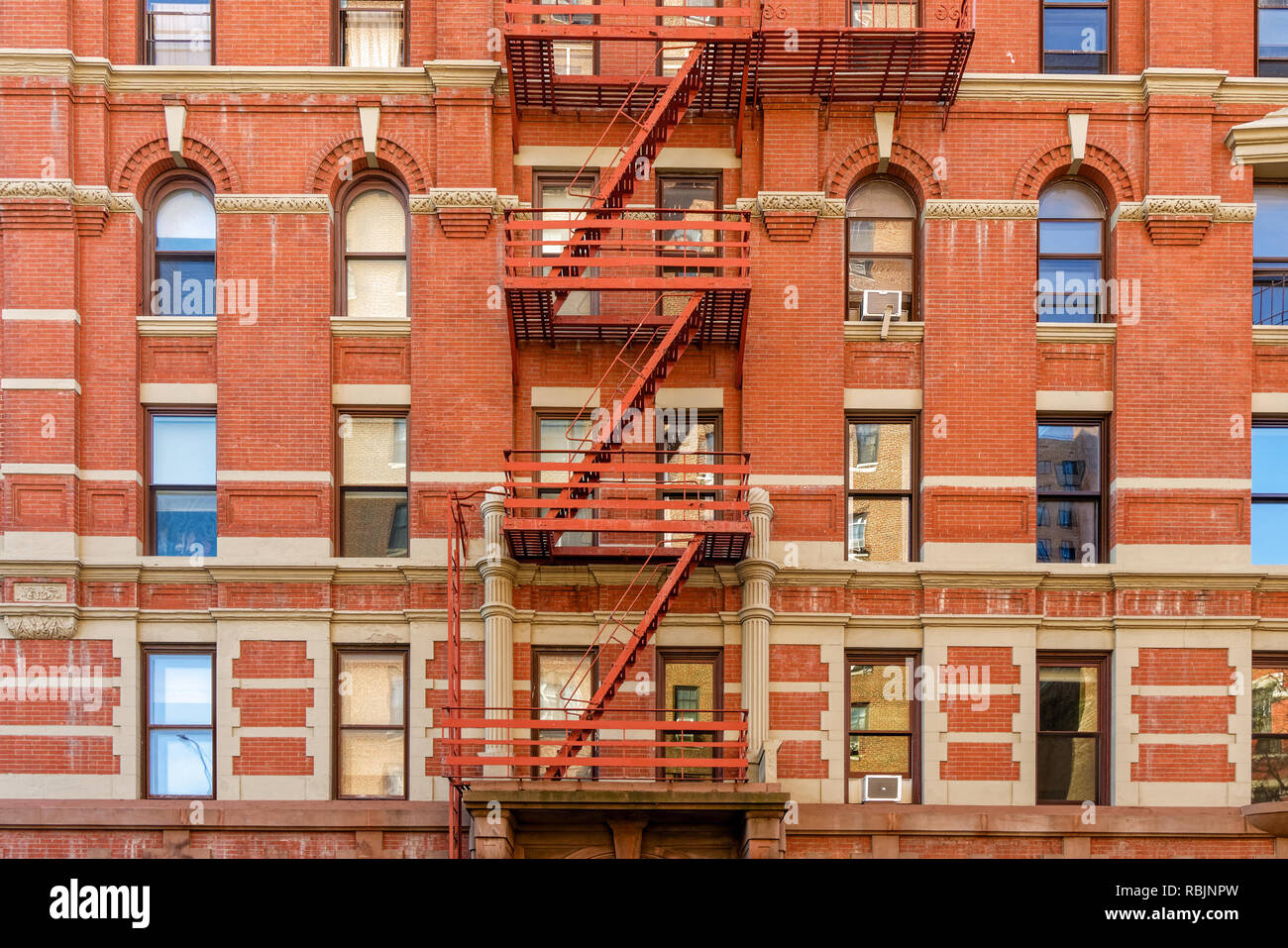 New-York façades de bâtiments avec escalier de secours incendie Banque D'Images