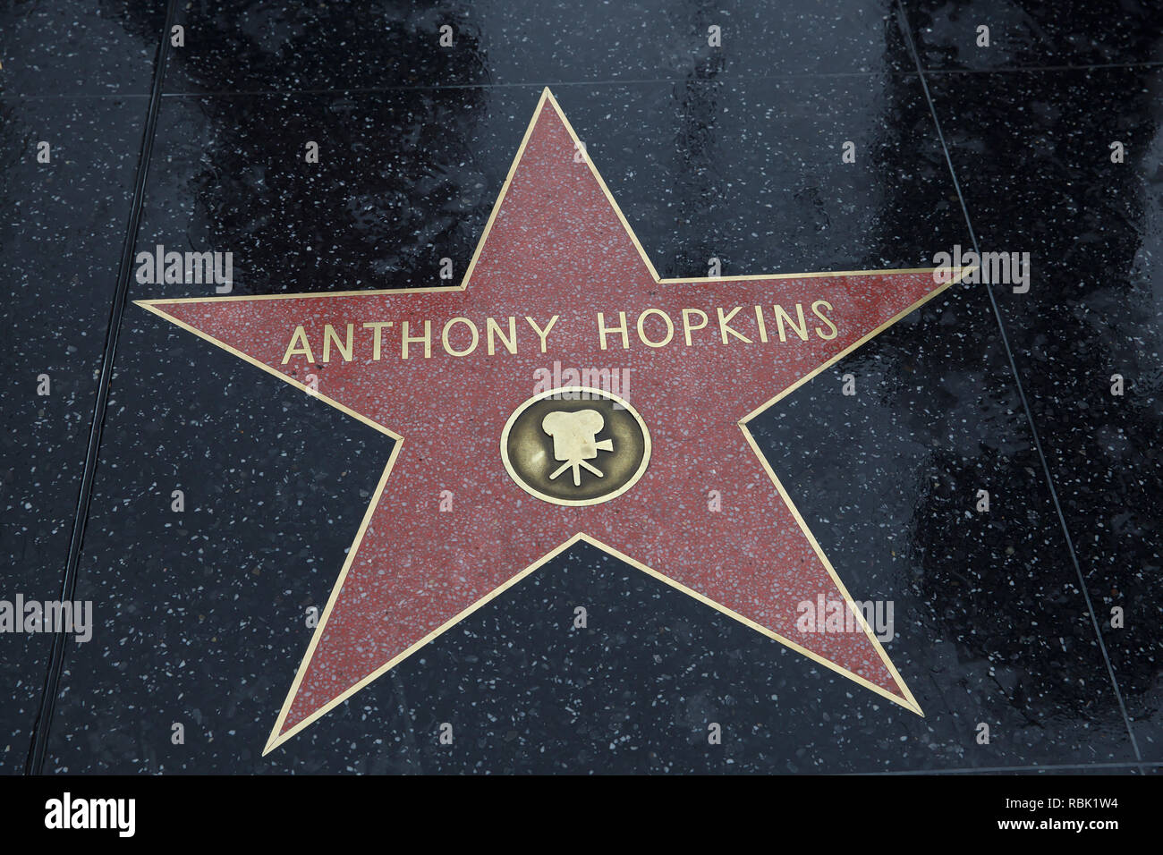 Anthony Hopkins étoile sur le Hollywood Walk of Fame sur Hollywood Boulevard,California, USA Banque D'Images