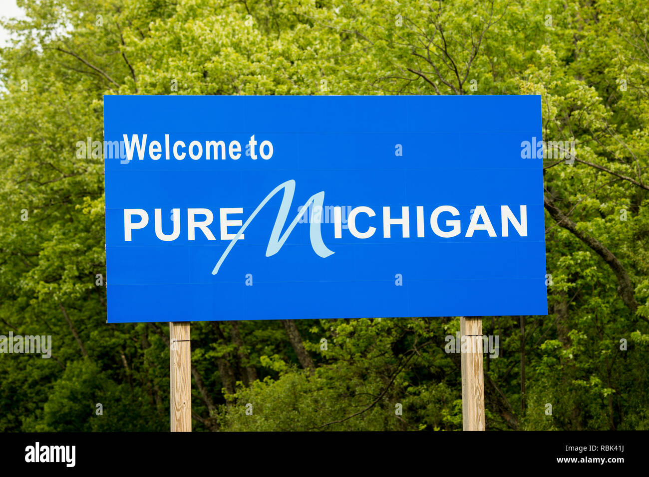 Michigan State welcome sign Banque D'Images