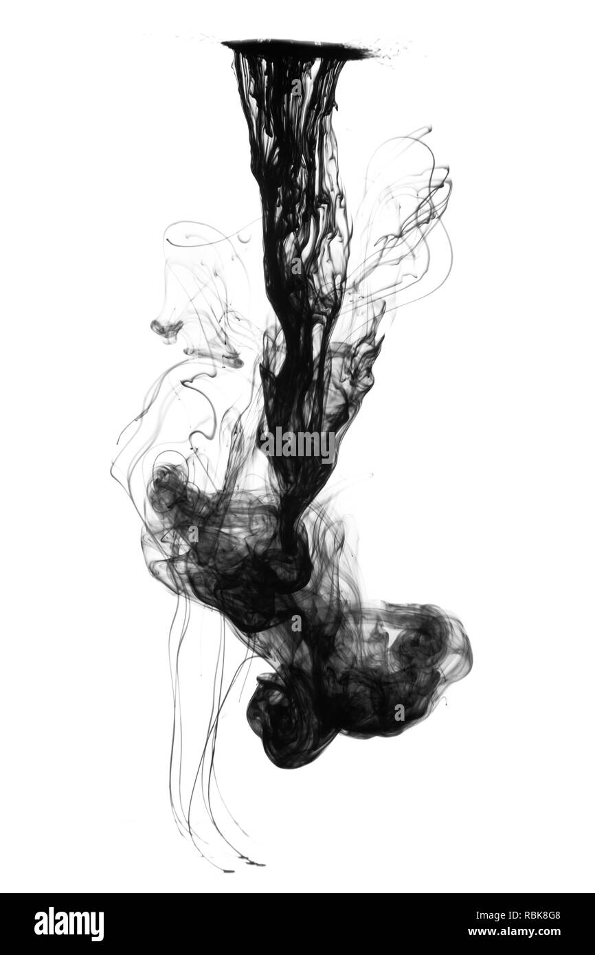 Flottant dans l'eau d'encre Banque D'Images