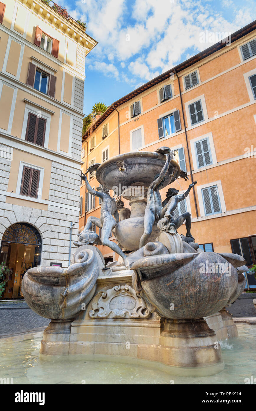 Fontana delle Tartarughe, Fontaine des tortues sur la Piazza Mattei. Il a été construit entre 1580 et 1588 par l'architecte Giacomo della Porta et sculpteur Taddeo La Banque D'Images