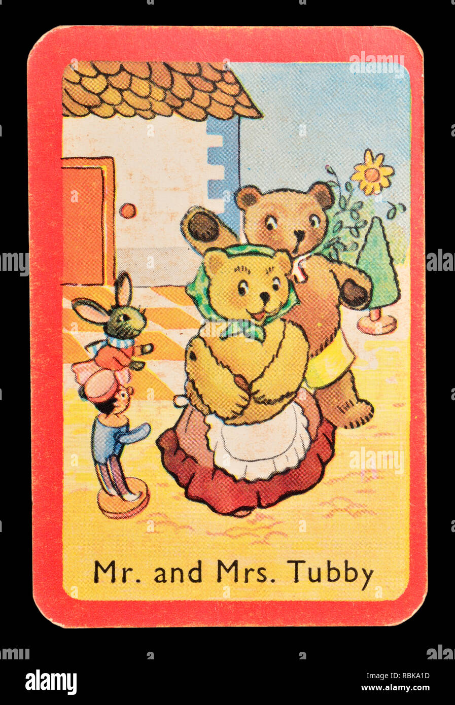 Carte d'un jeu de cartes snap Noddy (1955) - M. et Mme Tubby Banque D'Images