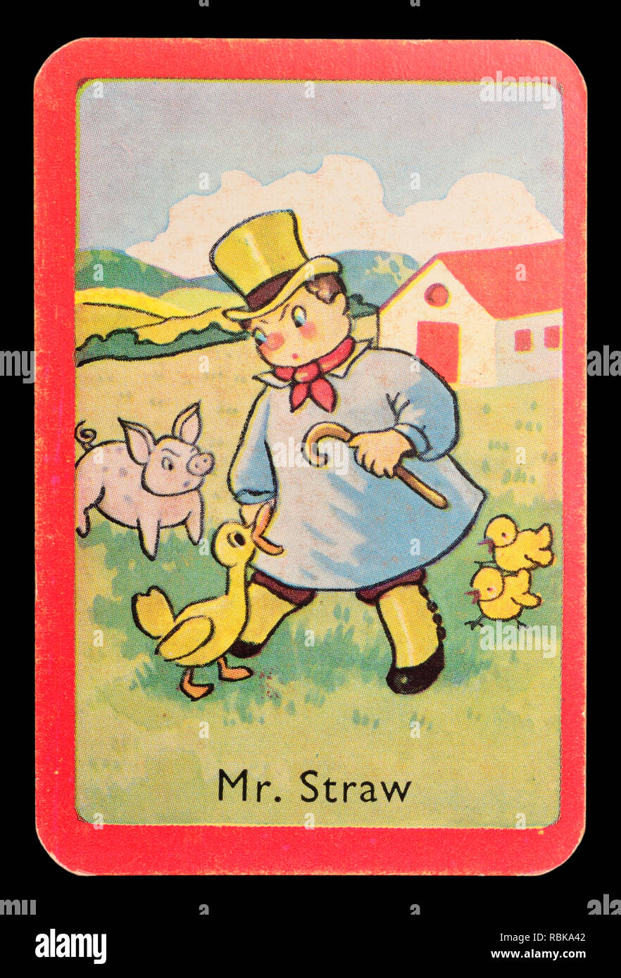 Carte d'un jeu de cartes snap Noddy (1955) - M. Straw Banque D'Images