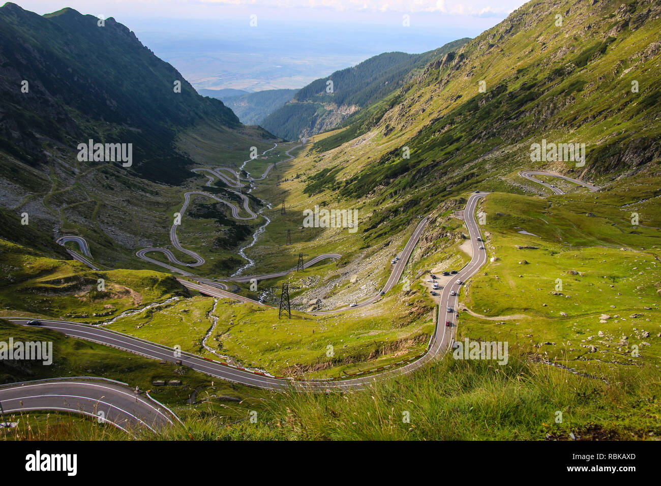 La route Transfagarasan dans les Carpates, la Roumanie, l'Europe de l'Est. Banque D'Images