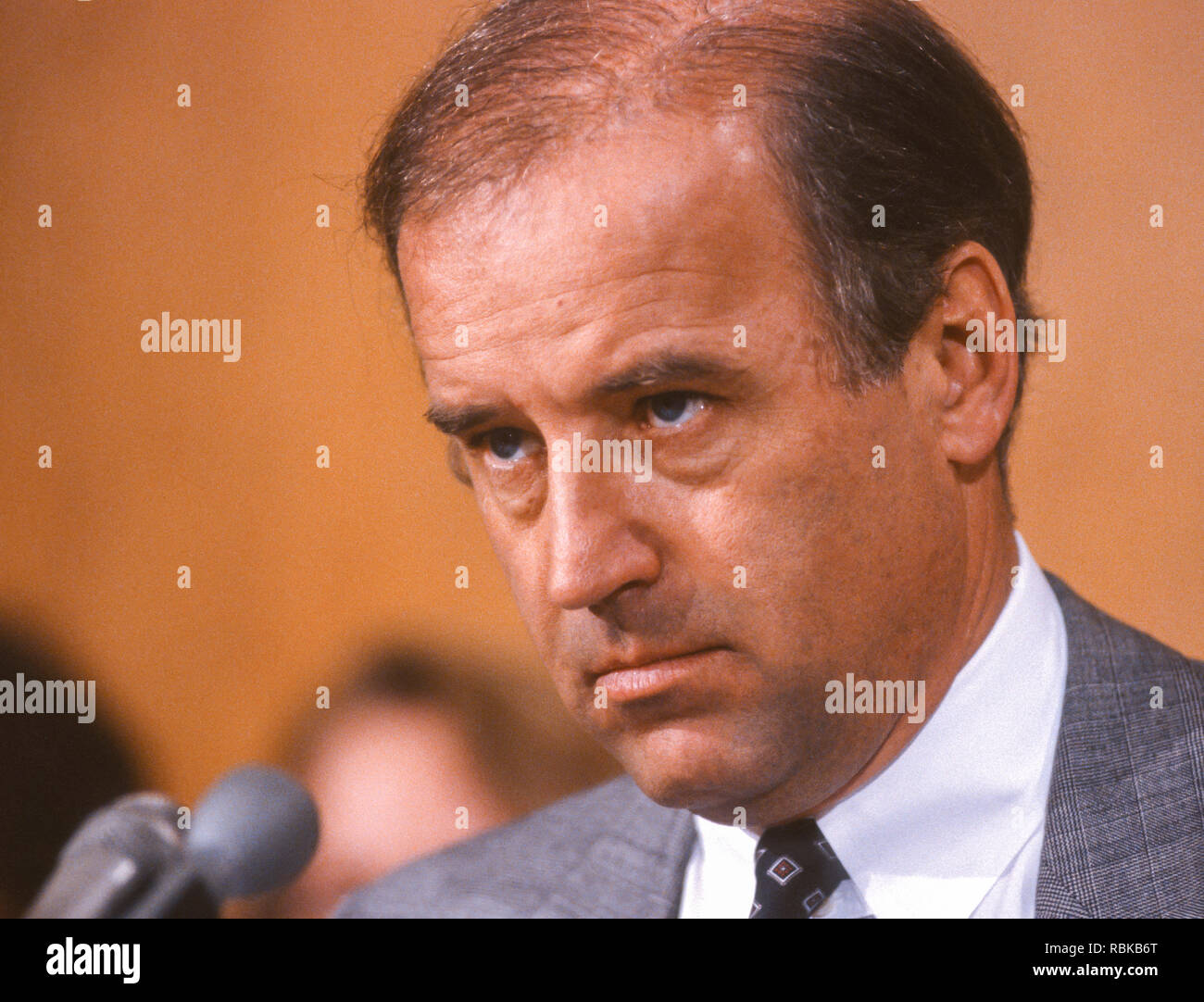 WASHINGTON, DC, USA - 19 mars 1991 : Le sénateur américain Joseph Biden (D-New York), Président du Comité judiciaire du Sénat des États-Unis. Banque D'Images