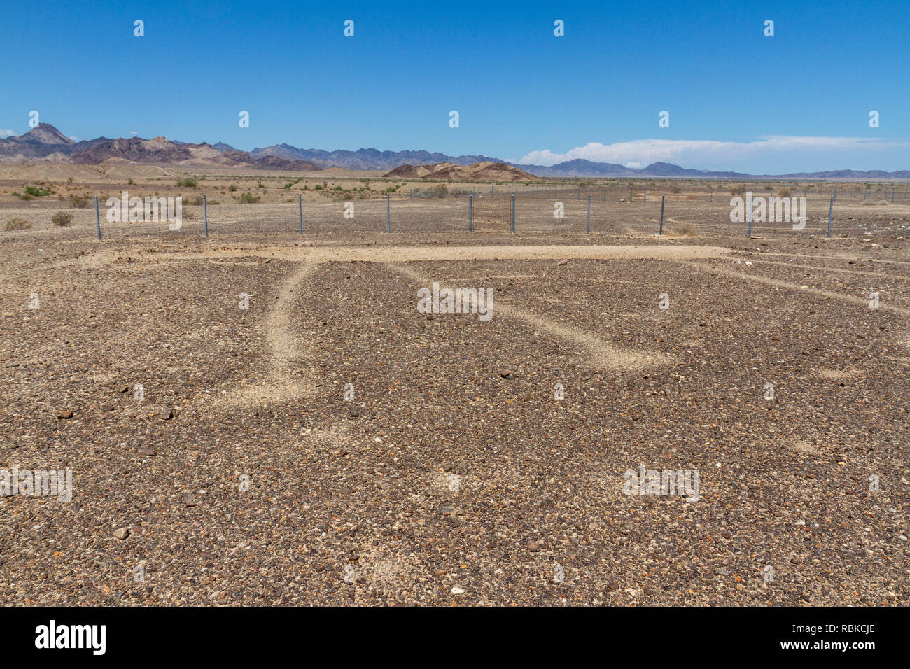 La figure d'un animal, une partie de la Blythe intailles, près de Blythe, CA, USA. Banque D'Images
