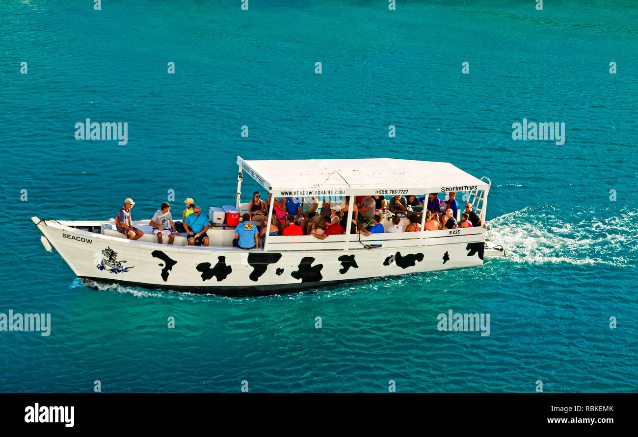 Bateau de Seacow Bonaire Banque D'Images