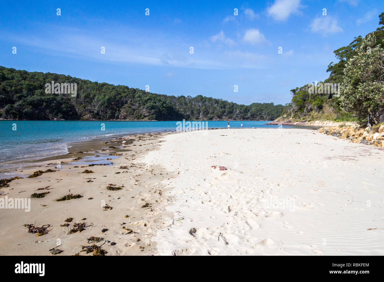 Pambula Beach à l'estuaire de la rivière, New South Wales, Australie Banque D'Images