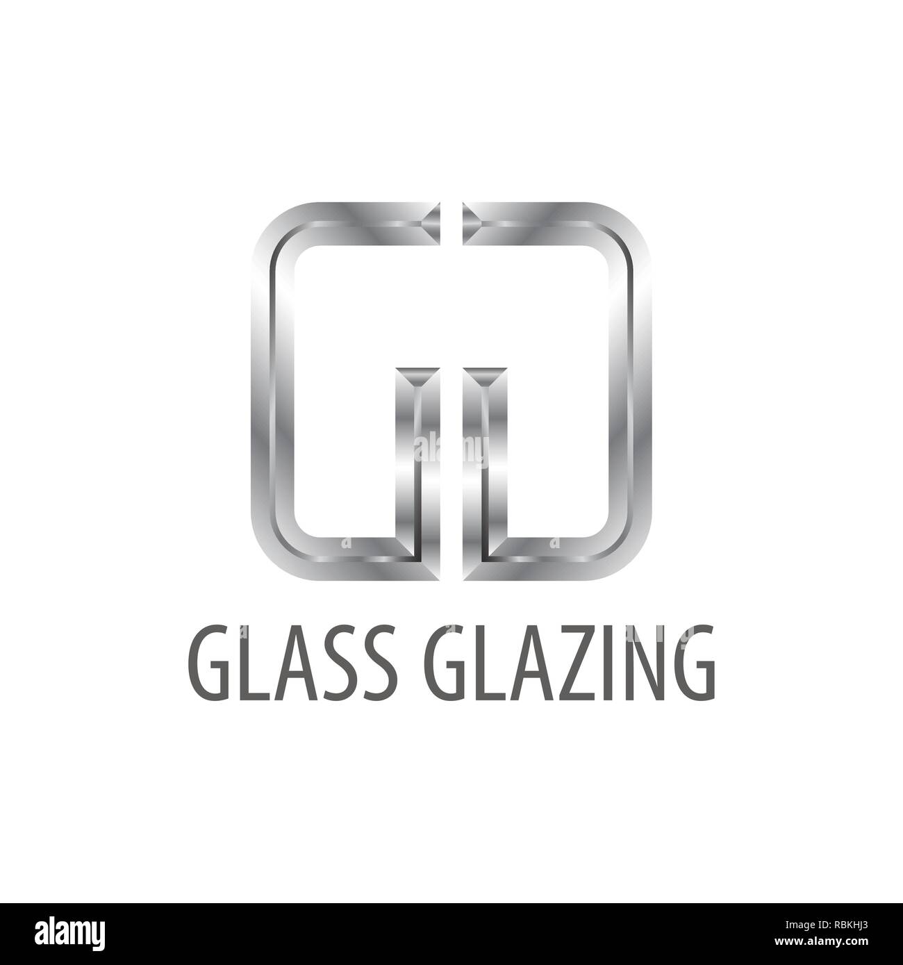 Vitrage en verre. Lettre initiale gris brillant concept design logo GG idée modèle Illustration de Vecteur