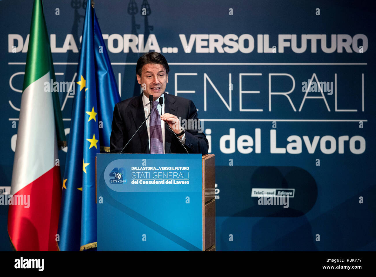 Rome, Italie. 11 janvier, 2019. Etats généraux du travail Consultants dans le Conte Giuseppe photo Credit : LaPresse/Alamy Live News Banque D'Images