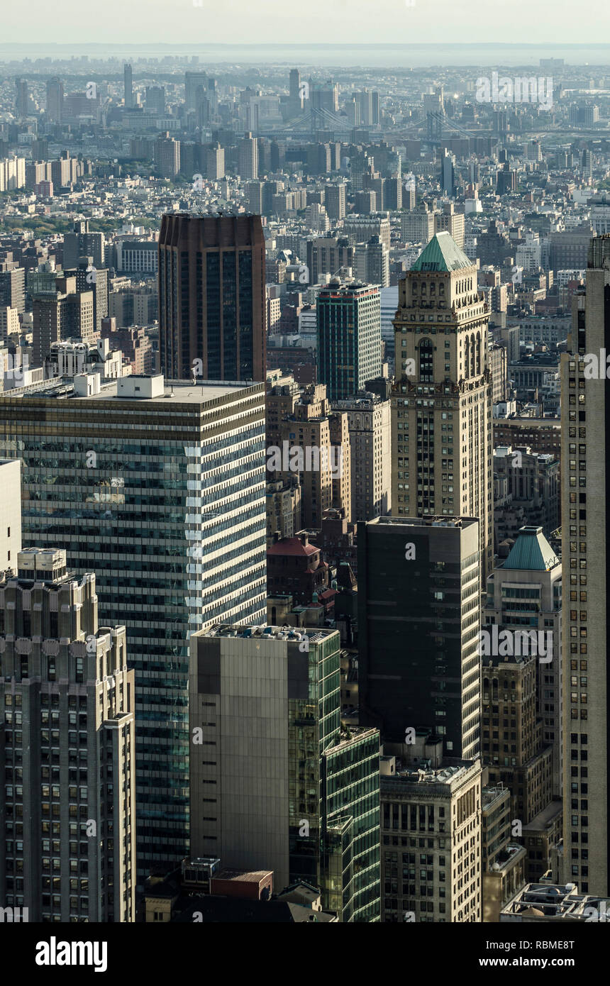 Manhattan, du Rockefeller Tower, New York City, USA Banque D'Images