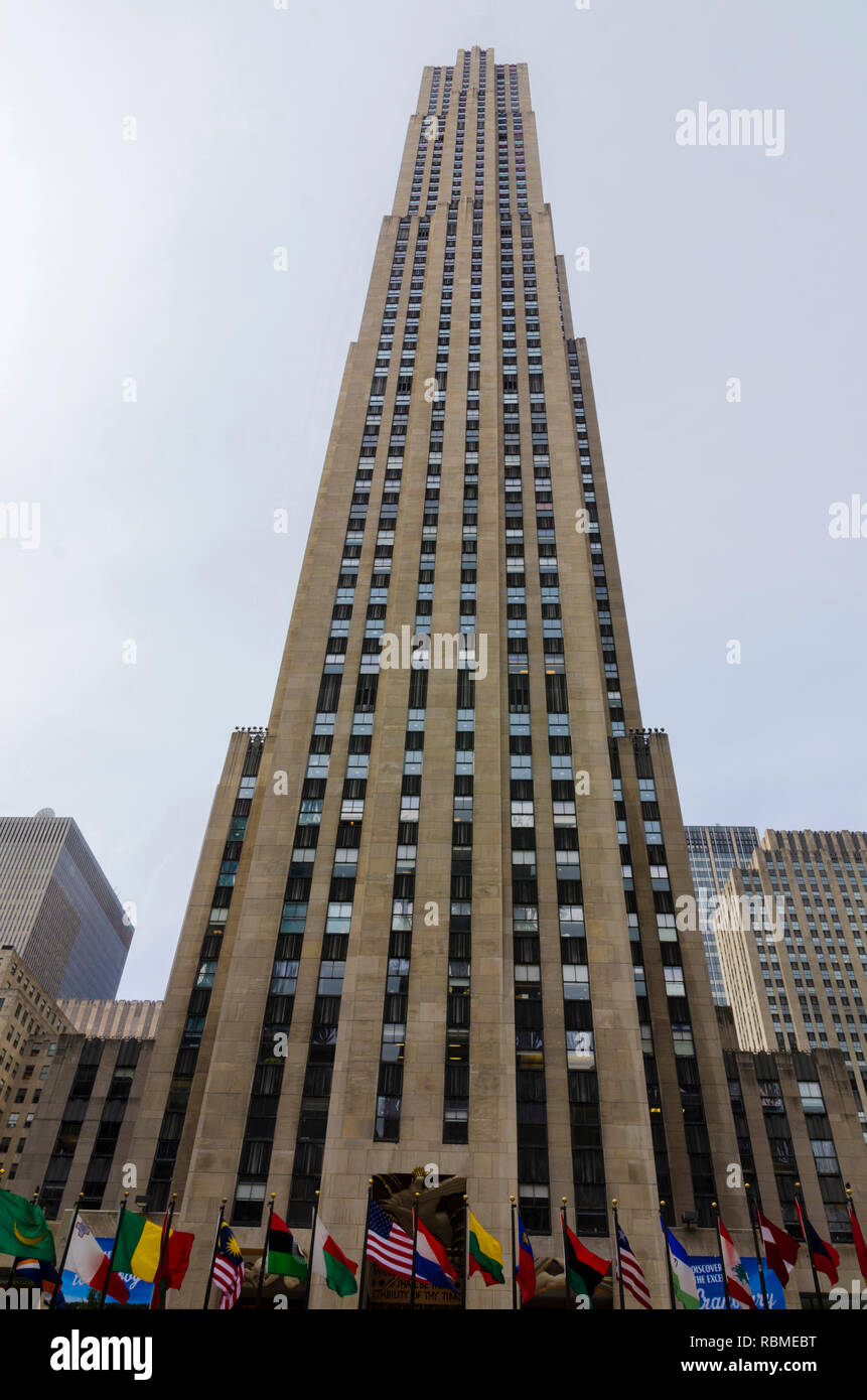 Le Centre Rockefeller Building, New York City, USA Banque D'Images