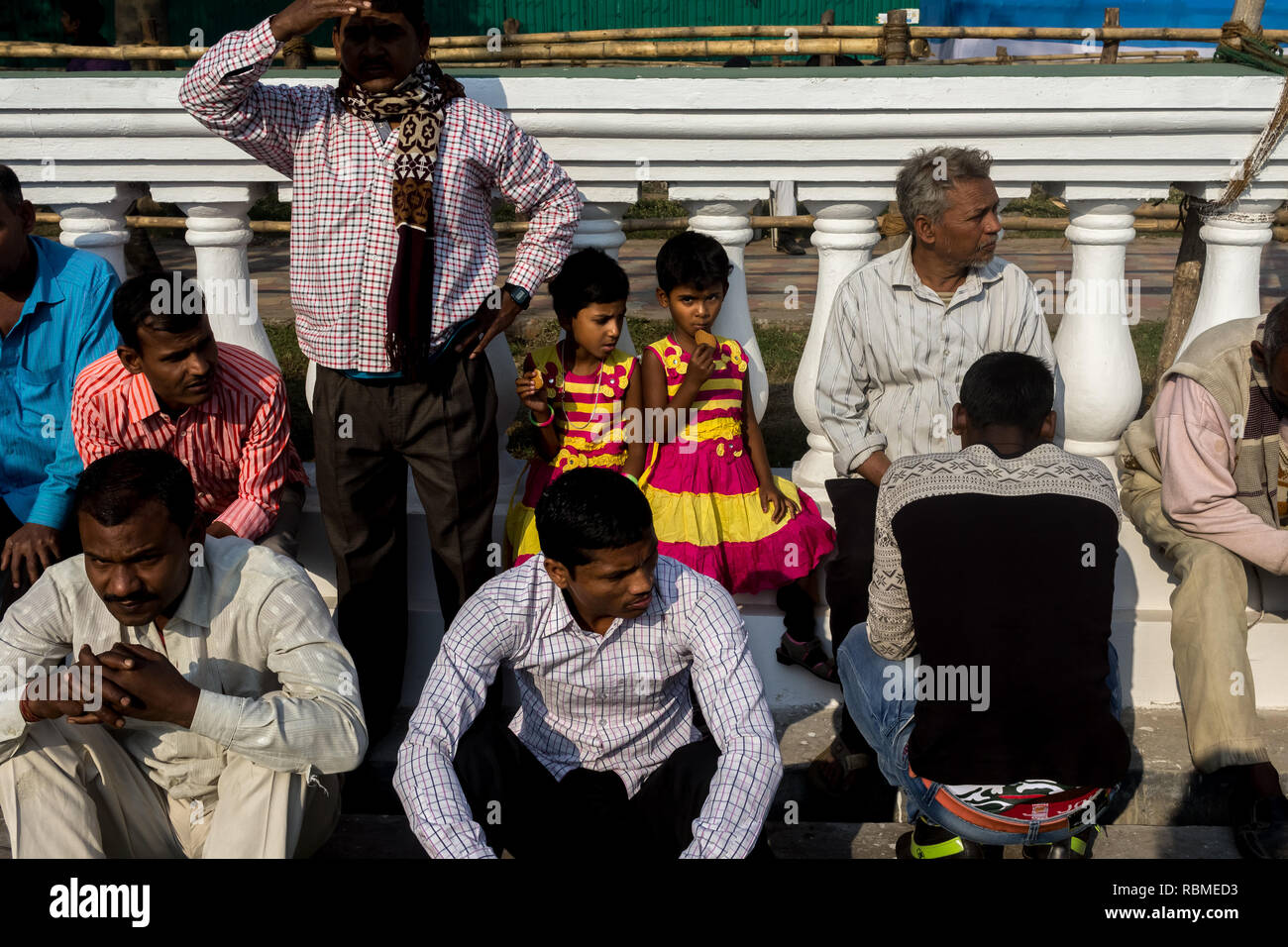 La Journée de la République foule, Red Road, Kolkata, Bengale occidental, Inde, Asie Banque D'Images