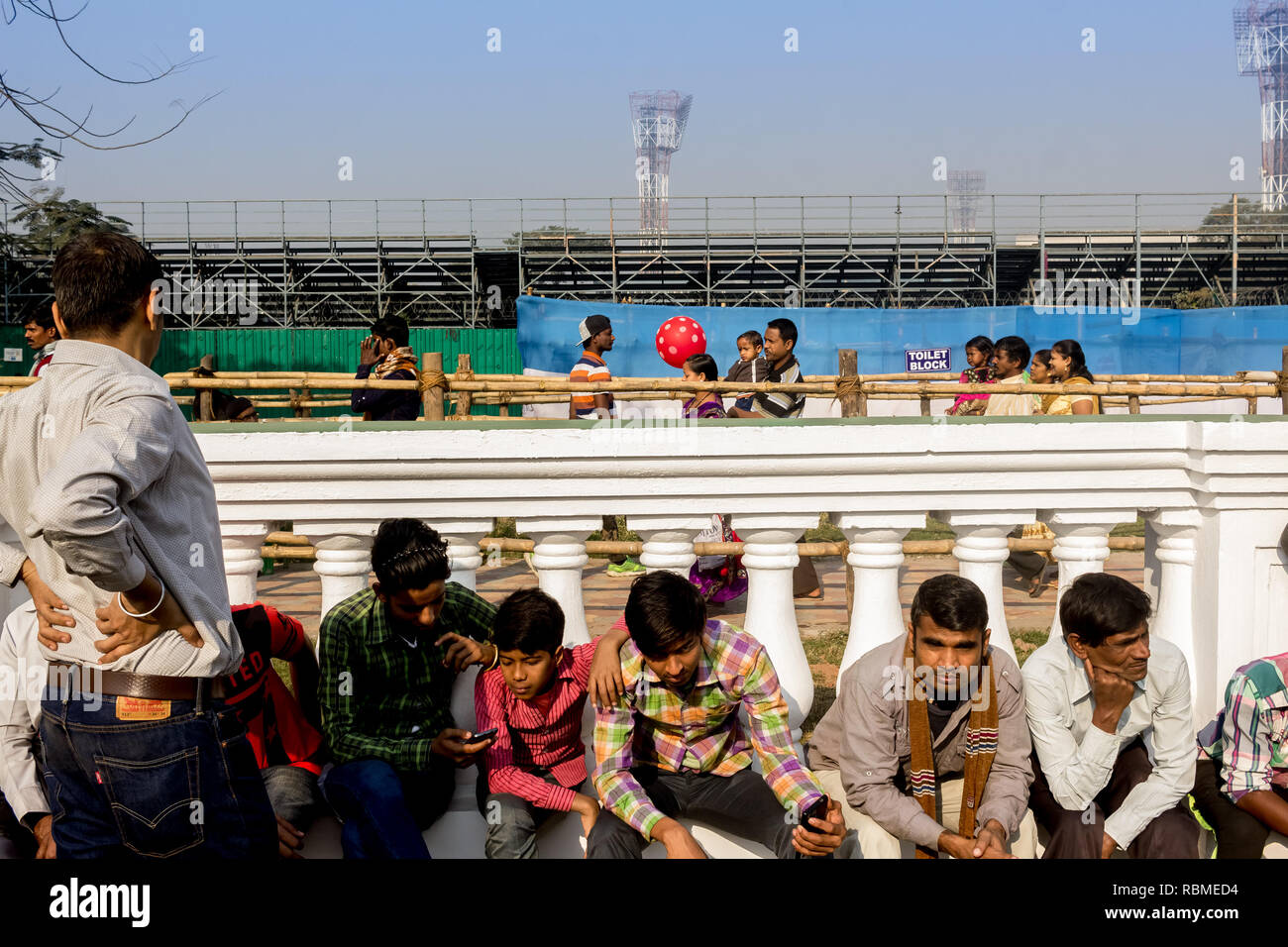 La Journée de la République foule, Red Road, Kolkata, Bengale occidental, Inde, Asie Banque D'Images