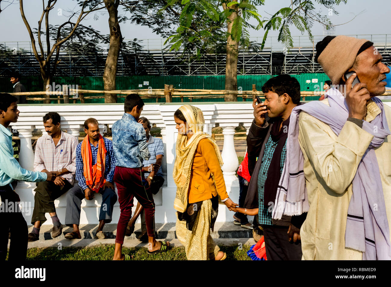 La Journée de la République foule, Red Road, Kolkata, Bengale occidental, Inde, Asie Banque D'Images