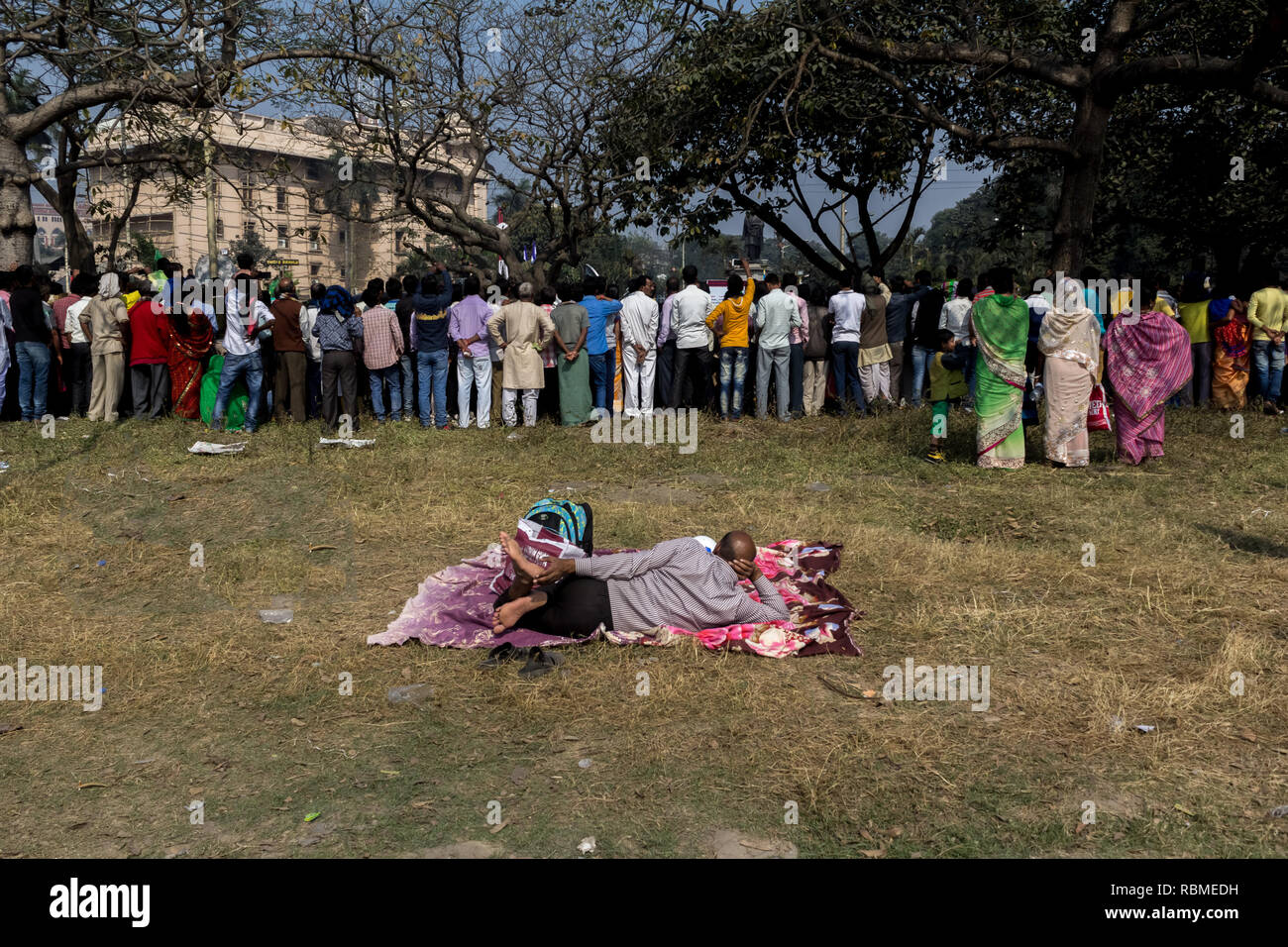 La Journée de la République foule, Red Road, Kolkata, Bengale occidental, Inde, Asie Banque D'Images
