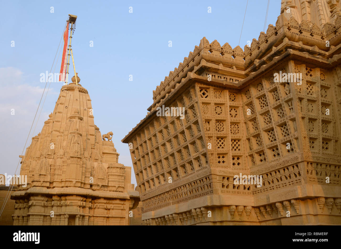 Amar Sagar Jain temple, Lodurva, Jaisalmer, Rajasthan, Inde, Asie Banque D'Images