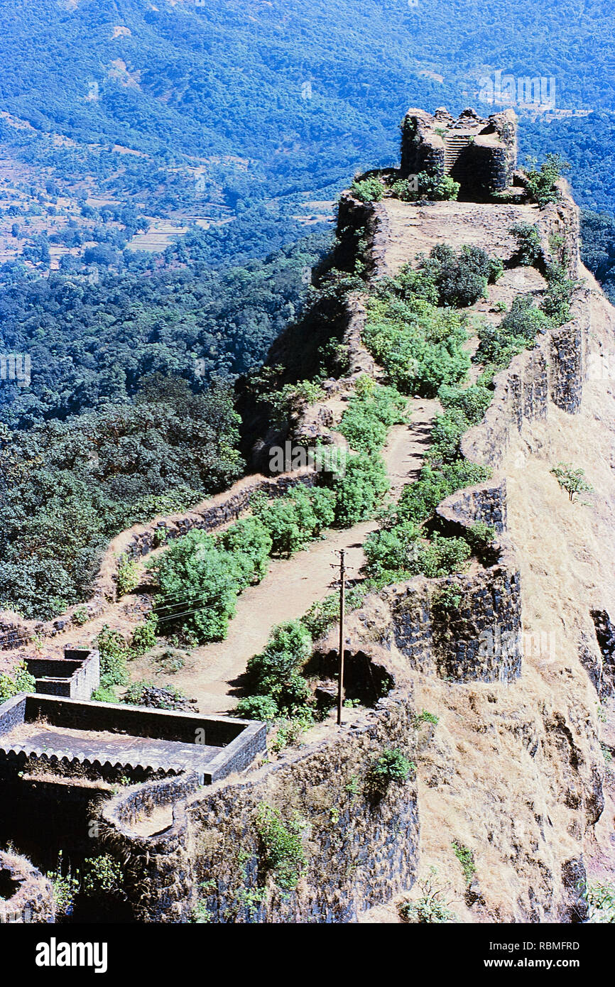 Structure de l'Pratapgad Fort, Mahabaleshwar, Maharashtra, Inde, Asie Banque D'Images