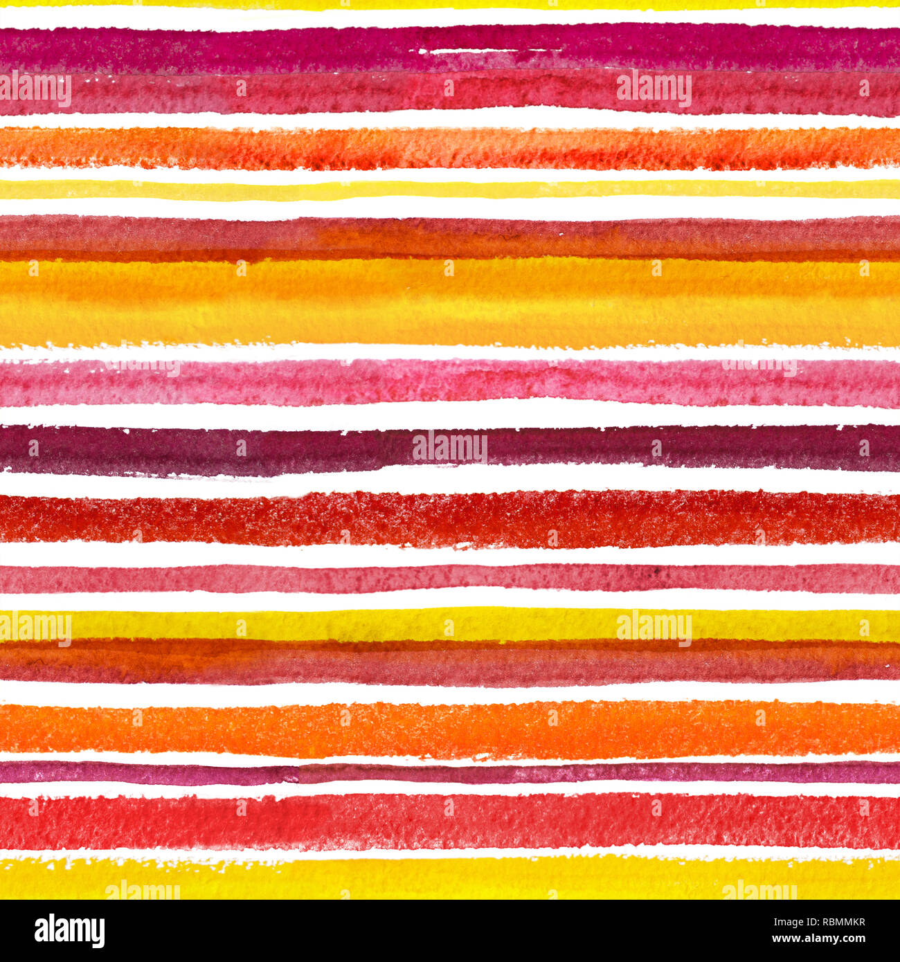 Fond d'aquarelle. 2d sans couture à la main avec motif à rayures colorées. Jaune Orange violet drôle ornement. Isolé sur fond blanc Banque D'Images Fond d'aquarelle. 2d sans couture à la main avec motif à rayures colorées. Jaune Orange violet drôle ornement. Isolé sur fond blanc Banque D'Images