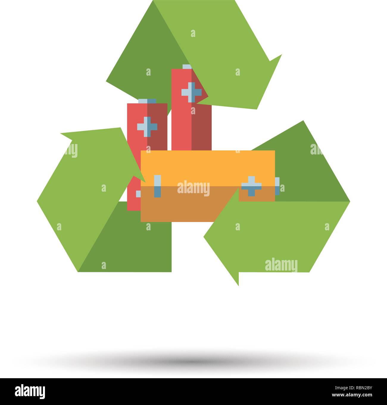 Recyclage des piles design plat icône vecteur Illustration de Vecteur