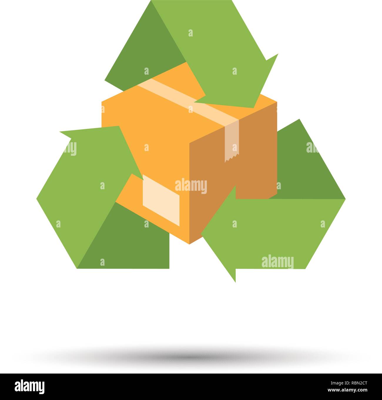 Modèle plat carton et emballage recyclage icône vecteur Illustration de Vecteur