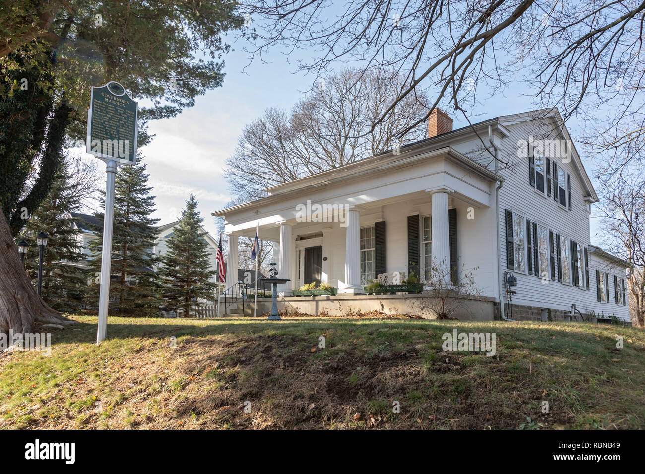 Marshall, Michigan - le Governor's Mansion, construite en 1839 quand la ville s'attend à être leaders Marshall désignée capitale du Michigan. Au lieu de cela, Lansi Banque D'Images