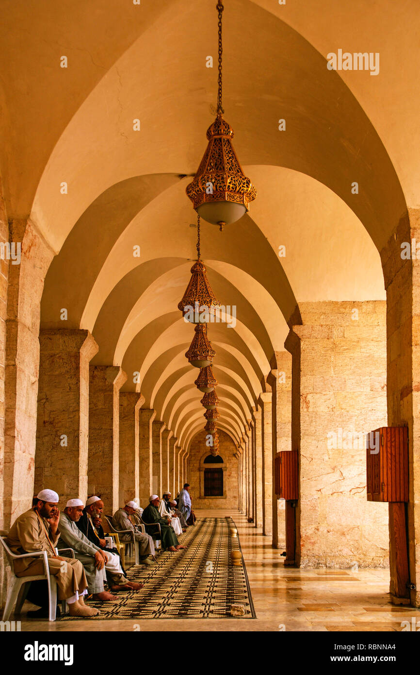 Grande Mosquée Ummayads, Alep. La Syrie, au Moyen-Orient Banque D'Images