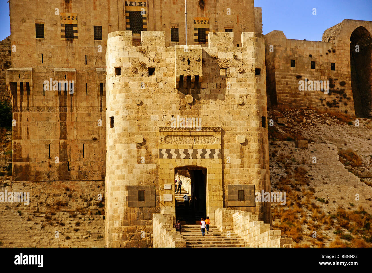 Citadelle fort. Alep. La Syrie, au Moyen-Orient Banque D'Images
