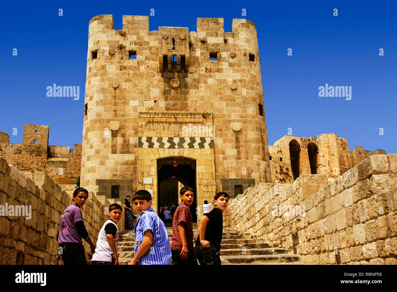 La Citadelle du Fort. Alep. La Syrie, au Moyen-Orient Banque D'Images
