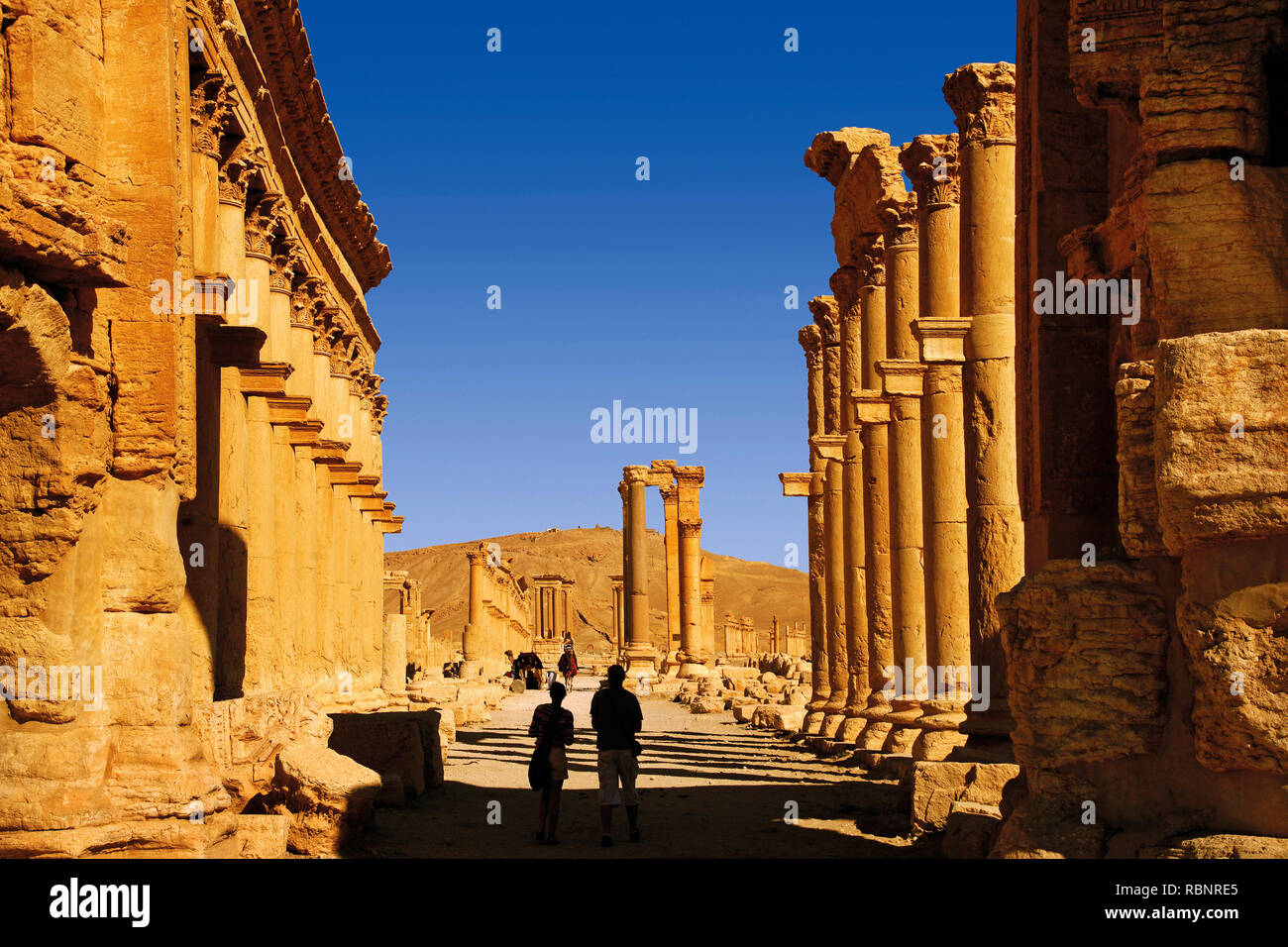Ruines de l'ancienne ville gréco-romaine de Palmyre. La Syrie, au Moyen-Orient Banque D'Images