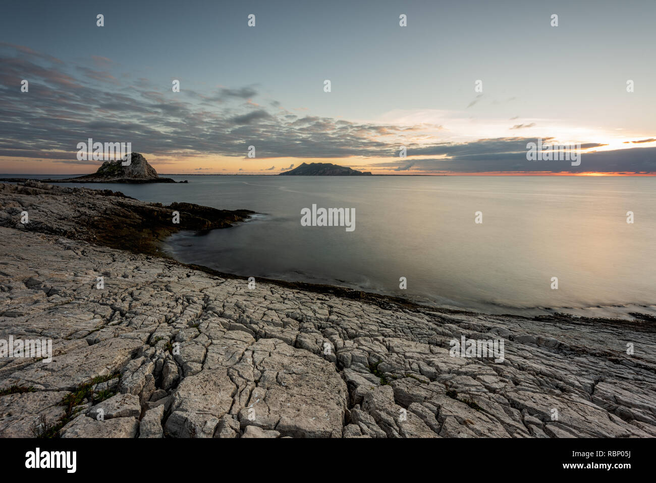 L'île de Levanzo, Borgo Italia 77, Sicile, Italie Banque D'Images