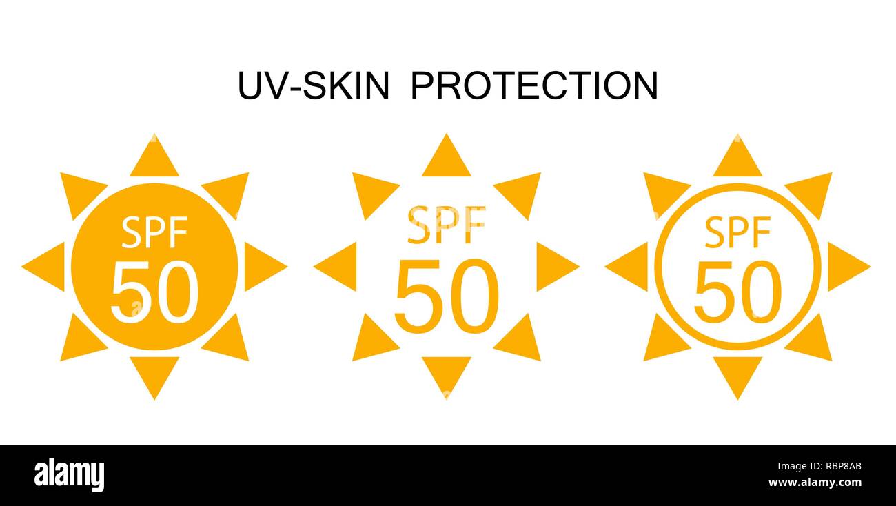 Protection UV signe solaire Icon Collection Set. Vector Illustration Illustration de Vecteur