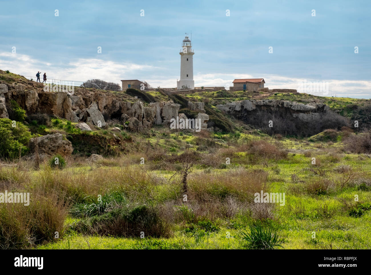 Le phare de la Parc archéologique de Paphos, Paphos, Chypre Banque D'Images