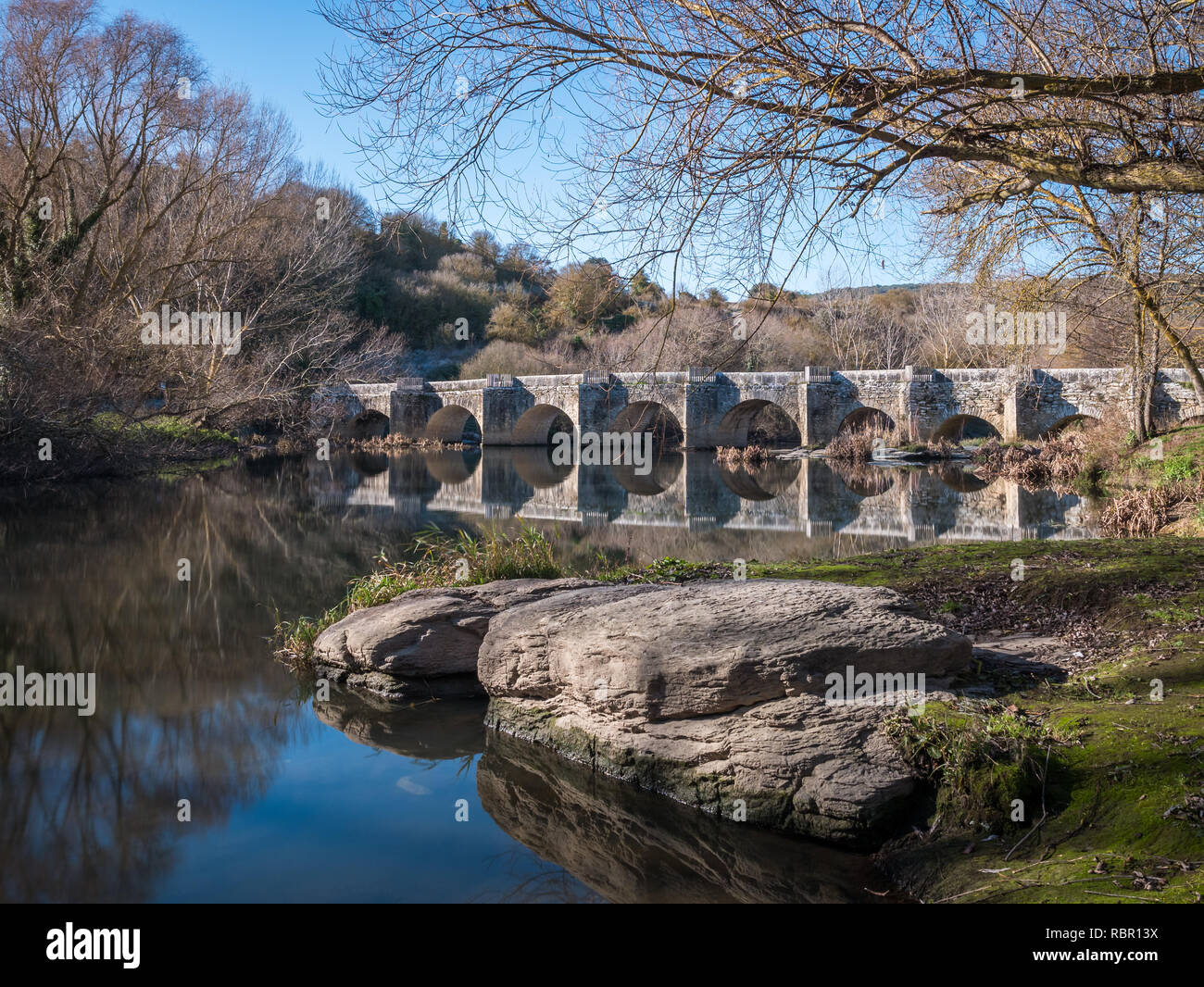 Pont Romain à Trespuentes, Alava, Pays Basque, Espagne Banque D'Images