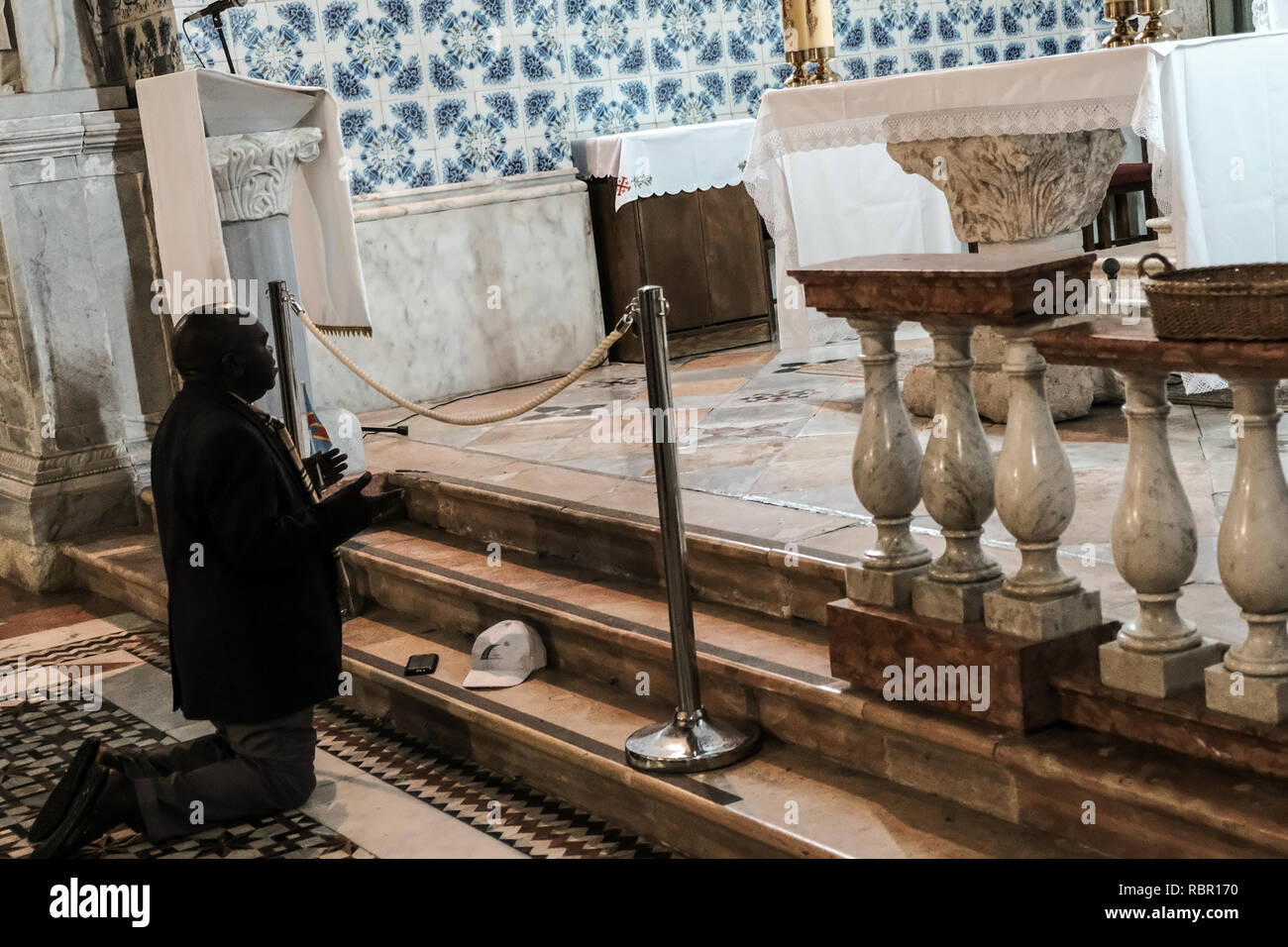 L'église de Saint Jean le Baptiste, ou Baharim Yochanan, est une église catholique, appartenant à l'ordre des Franciscains. Il a été construit sur le site où Sain Banque D'Images