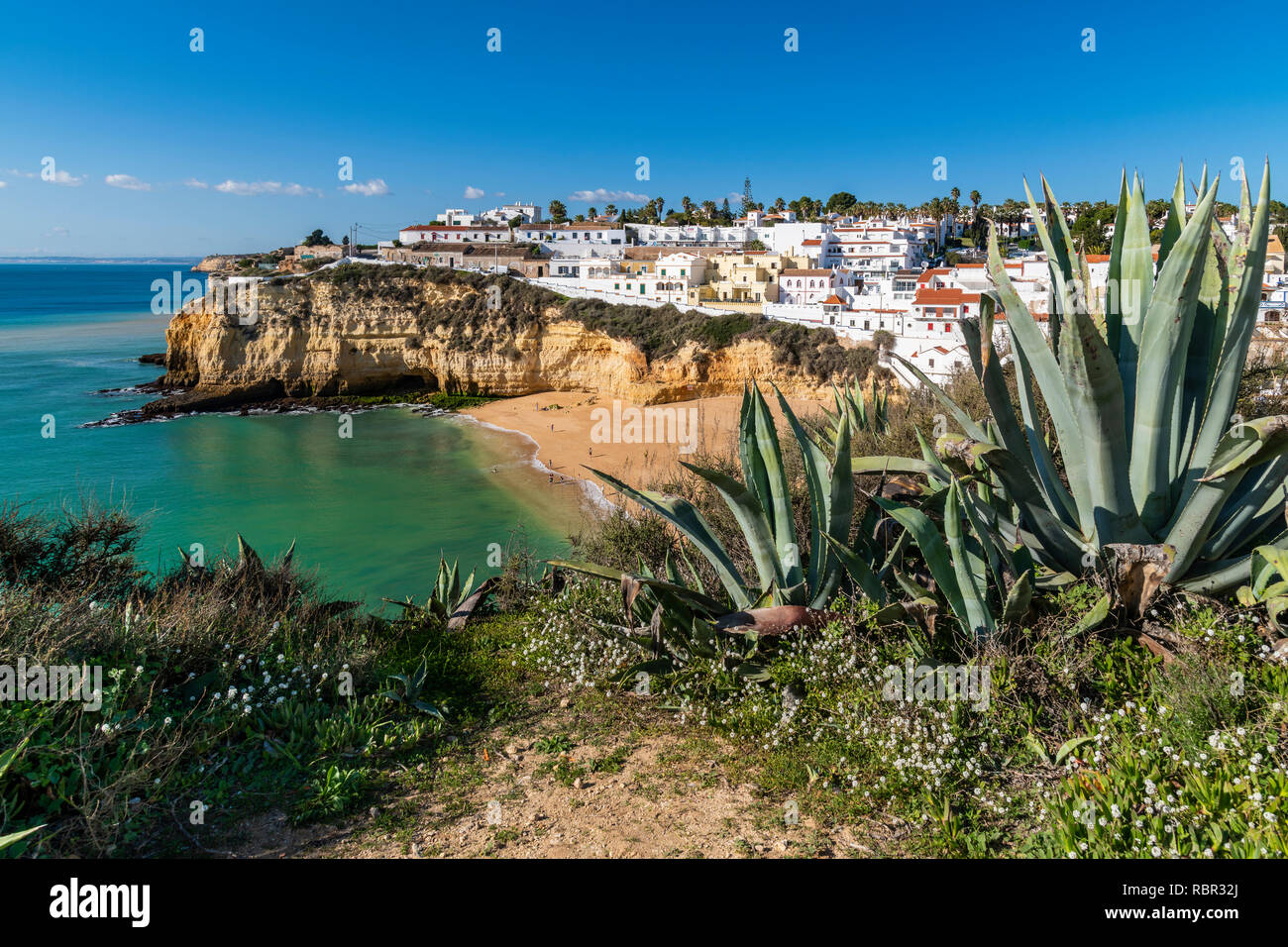 Praia de Carvoeiro, Carvoeiro, Lagoa, Algarve, Portugal Banque D'Images