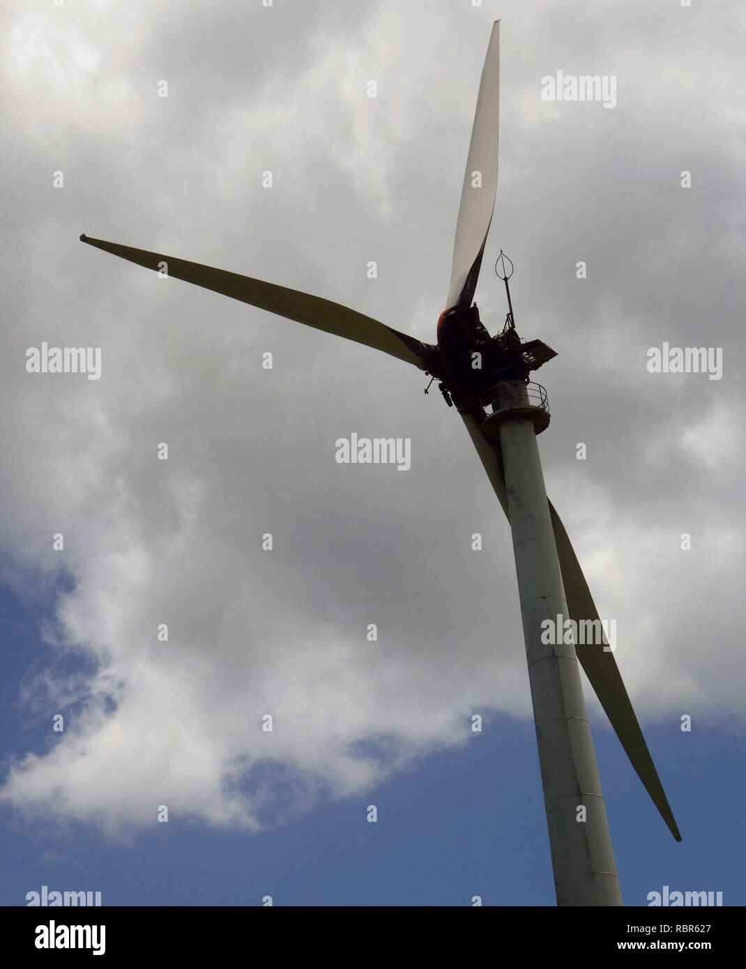 Dans la nacelle de l'éolienne qui a pris feu, Windy Hill wind farm, près de Ravenshoe, Queensland, Australie. Pas de PR Banque D'Images