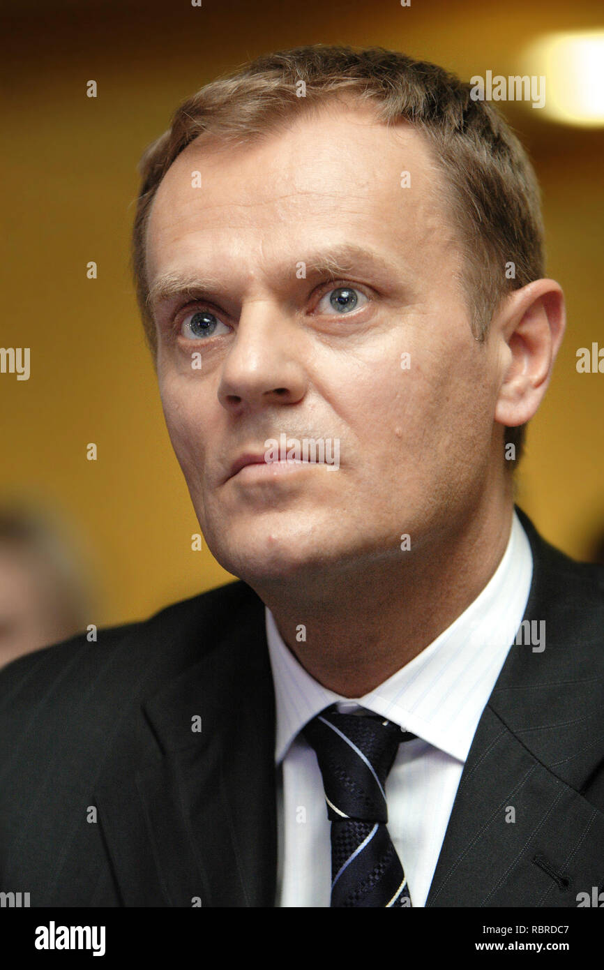 Varsovie, Mazovie / Pologne - 2006/05/21 : Donald Tusk, de la plate-forme civique Platforma Obywatelska chef de parti au cours de la politique national Congress Banque D'Images