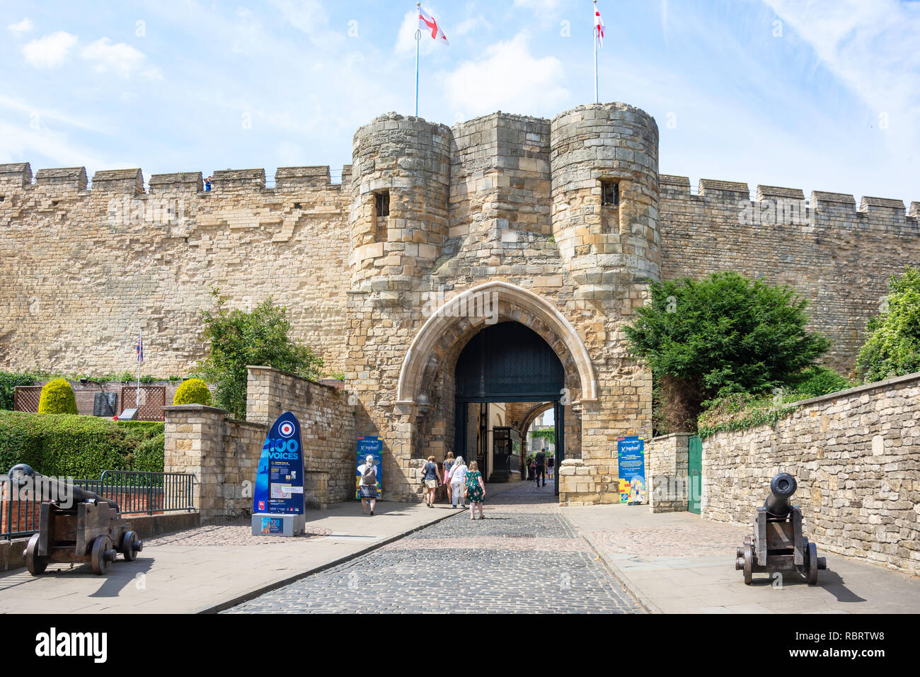Porte de l'entrée de la colline du château, Château de Lincoln, Lincoln, Lincolnshire, Angleterre, Royaume-Uni Banque D'Images