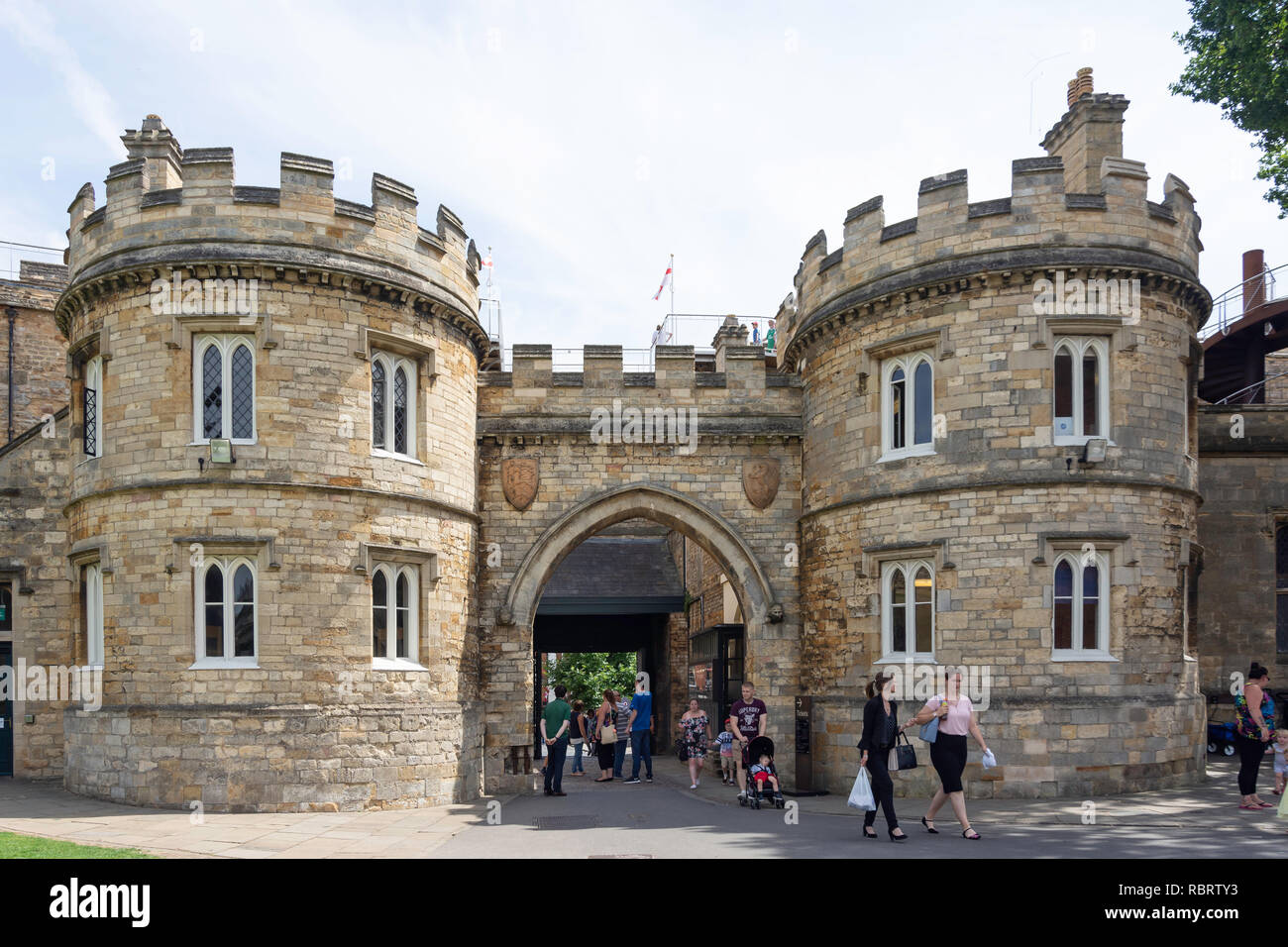 Porte de l'Est du parc du château de Château de Lincoln, Lincoln, Lincolnshire, Angleterre, Royaume-Uni Banque D'Images